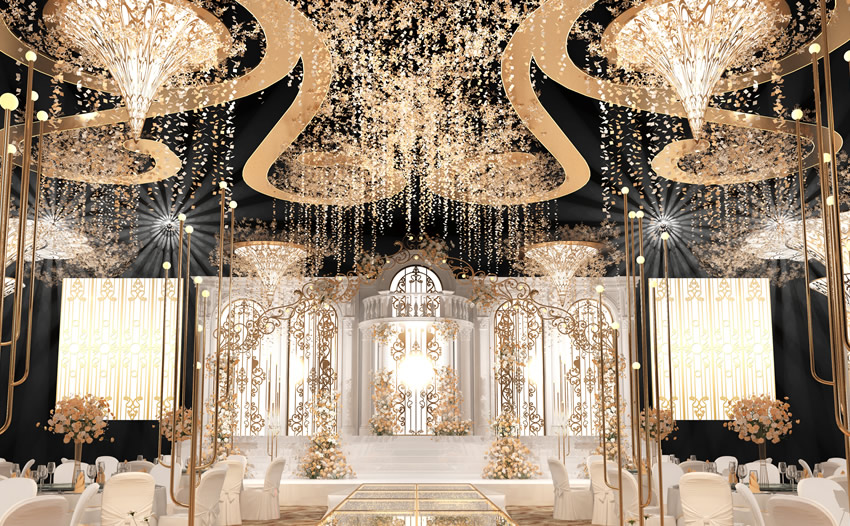 济宁花木兰喜事汇金色大厅效果展示